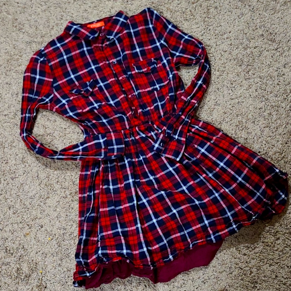 Plaid button up dress